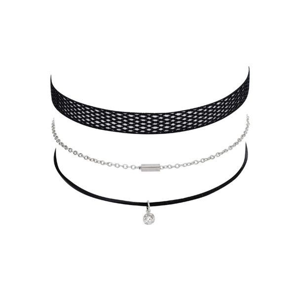 

imixlot choker necklace black lace velvet strip woman collar party jewelry neck accessories chokers handcrafted chain necklace, Golden;silver
