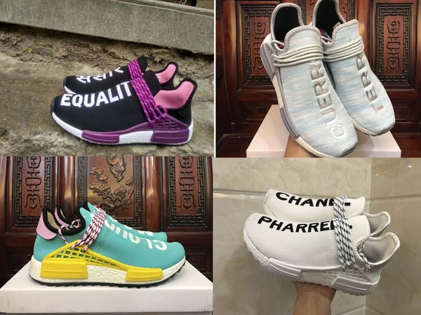 

human race hu trail pharrell williams men women running shoes nerd black blue womens mens trainers fashion sports sneakers, White;red