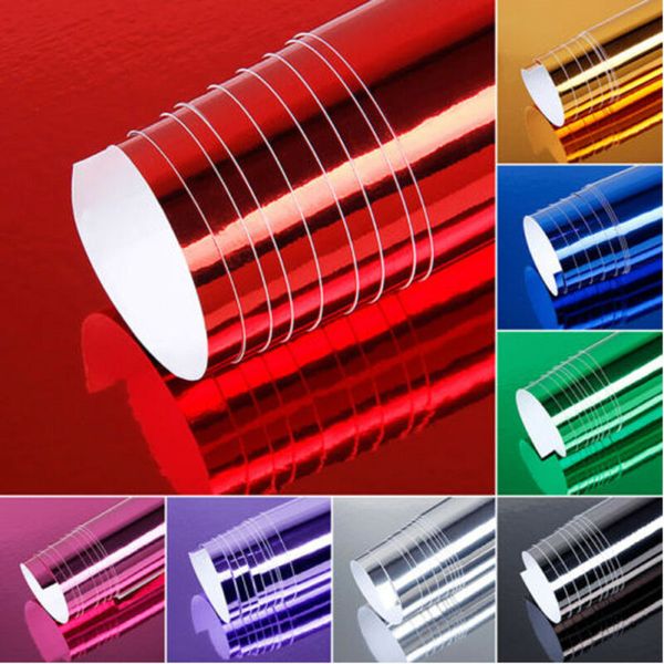 

8 color mirror chrome vinyl car film wrap air release sheet decal sticker glossy