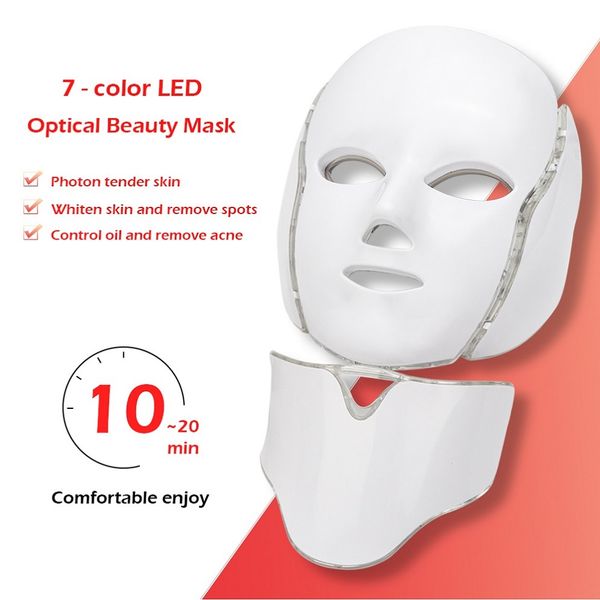 Terapi / PDT Led Yüz Tedavisi Maske Maskesi 7 Renk Led Foton Kore Yüz Led Işık