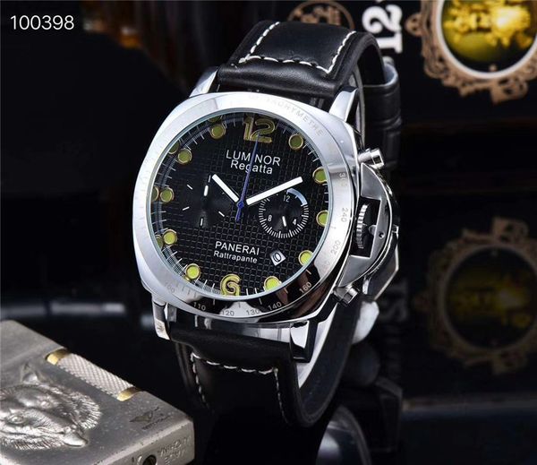 

brand luxury men watches 45mm brand luxury watches quartz satch men wristwatches all pointers work, Slivery;brown