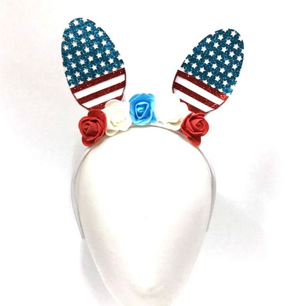 

2шт творческий обруч для волос модный головной убор очаровательные аксессуары для волос для выступления пасха (американский флаг уши, Slivery;white