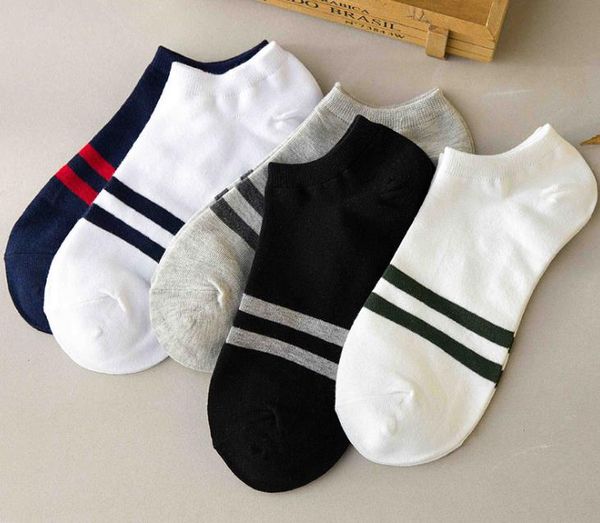 Modische Herren- und Damen-Socken aus Baumwolle mit Streifen, niedrig, unsichtbar, mit Mesh-Belüftung, Fersengriff, rutschfeste flache Söckchen-Hausschuhe