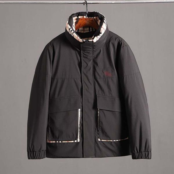 

bur men jacket british brand berry designer jacket basic luxury fabric thick down jacket solid color thick winter jackets, Black