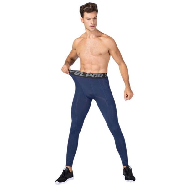 

high elastic men running pants sport training fitness trousers quick-drying bottoming stitching tights, Black;blue
