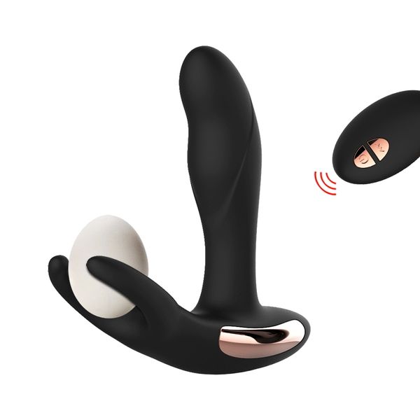 Controle Remoto sem fio Massageador de Próstata USB Strapon de Carregamento para Homens Anal Vibrador Brinquedos Sexuais para Homens de Aquecimento Anal Plugues Produtos por DHL