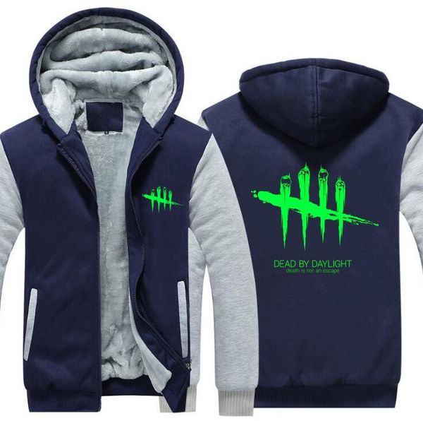 

european size men women game dead by daylight cosplay jacket thicken coat sweatshirts hoodie zipper, Black