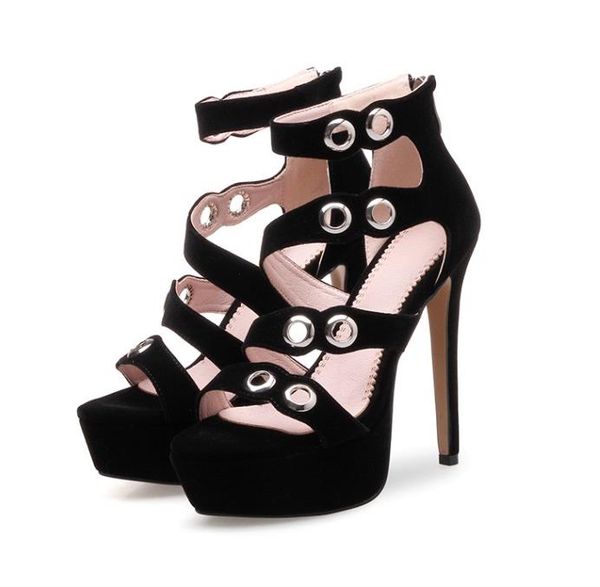 

size 33 to 42 43 black hollow out designer heels super high heels fashion luxury designer women shoes gladiator sandals
