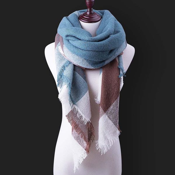 

superb&g fashion women winter scarf lattice autumn winter triangle wram plaid scarves ladies shawl female 140*140*210cm