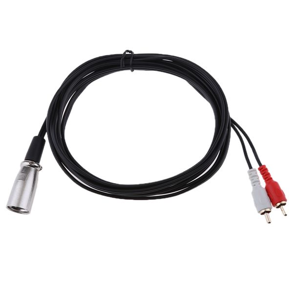 

xlr y splitter patch cable 1 xlr male to 2 rca male plug