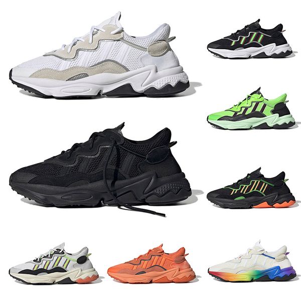 

2019 3m reflective raf simons ozweego triple white black luxurr mens womens casual shoes halloween tones solar green pride maxes size 36-45