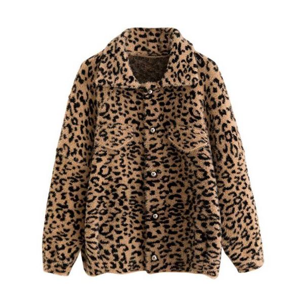 

осень зима нового норковый leopard свитер куртка утолщенной корейскую версию потерять короткий стиль имитация норки вязаного пальто, Black