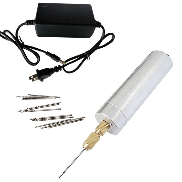 

new 0.8-1.5mm mini electric aluminum hand portable handheld drill with 15pcs drill bits portable handheld diy pcb electr