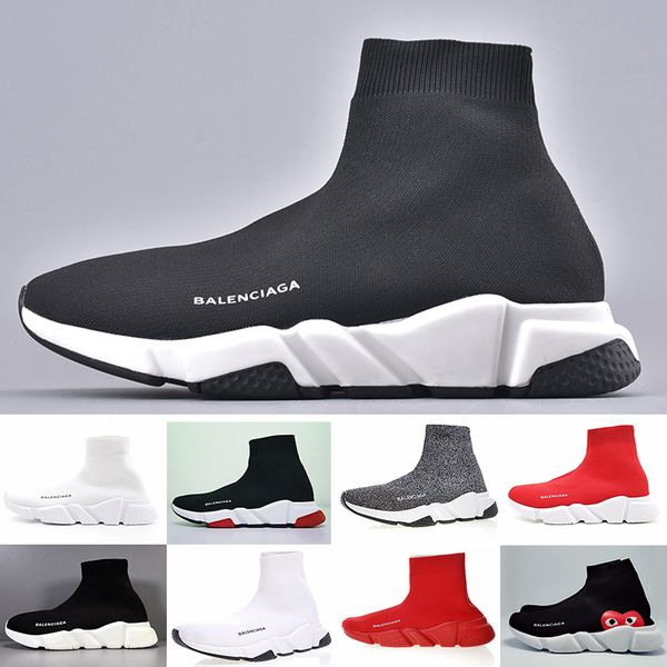 

2019 new paris speed trainers knit sock shoe original designers mens womens sneakers high casual shoes with box b-rd5