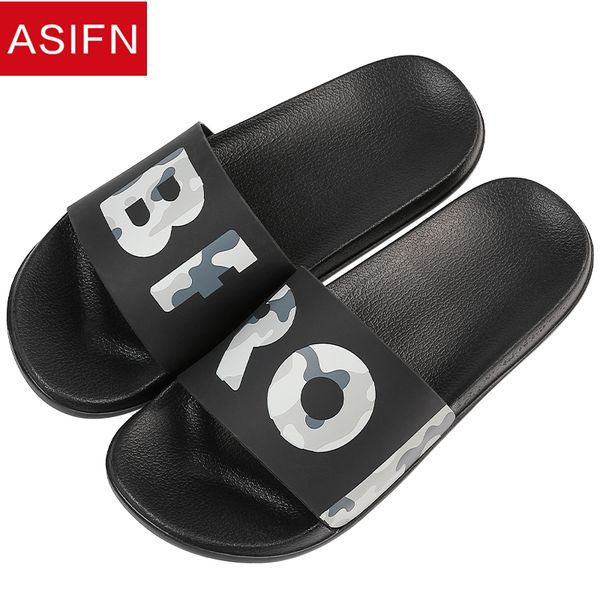 

asifn men slippers home slides summer indoor male bathroom couple eva casual soft bottom letter outside flip flops sepatu pria, Blue;gray
