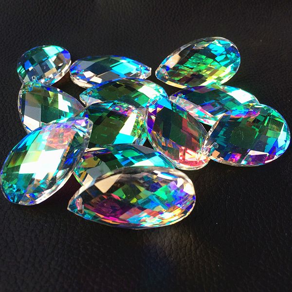 

100pcs 38mm clear ab changeful k9 crystal faceted prisms (rings) crystal chandelier accessories, wedding party decoration