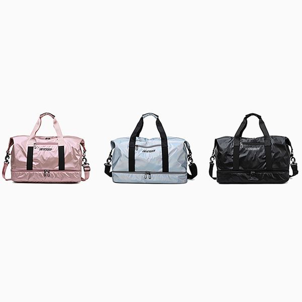 

dry and wet separation belt shoes position bag large-capacity sport travel bags women large oxford cloth handbags messenger *18