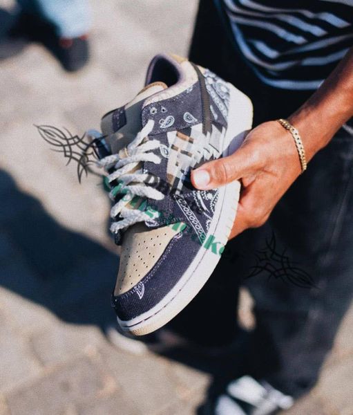 

new latest shoes new arrival travis scotts dunk low fashion luxury sneakers black parachute petra brown black shoes, Black;red
