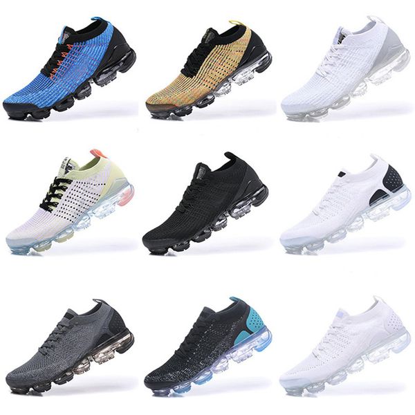 

2020 chaussures moc 2 laceless 2.0 running shoes triple black designer mens women sneakers fly white knit cushion trainers zapatos 36-45