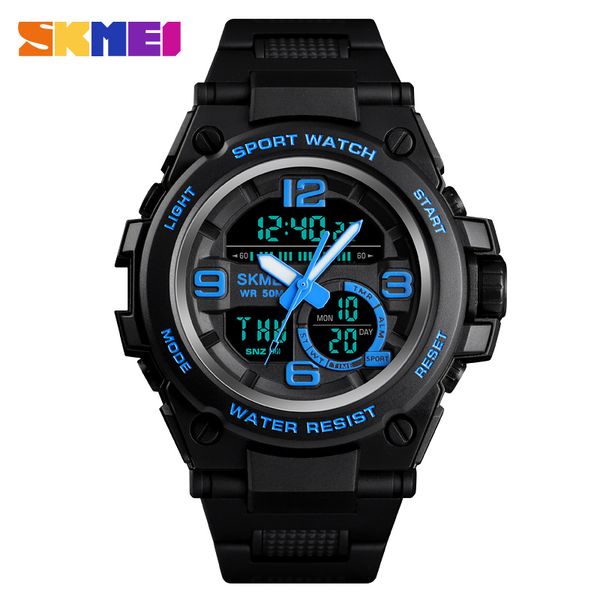 

men's watch brand skmei digital wrist watch pointer digital men bracelet luxury chronograph alarm clock for mens montre homme, Slivery;brown