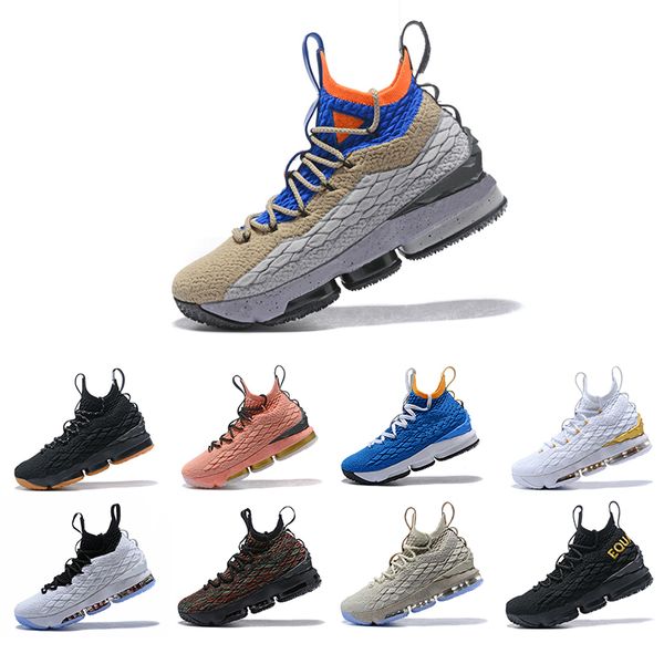

luxury ashes ghost lebron 15 basketball shoes arrival sneakers 15s mens casual 15 kingjames sports shoes lbj eur 40-46, Black