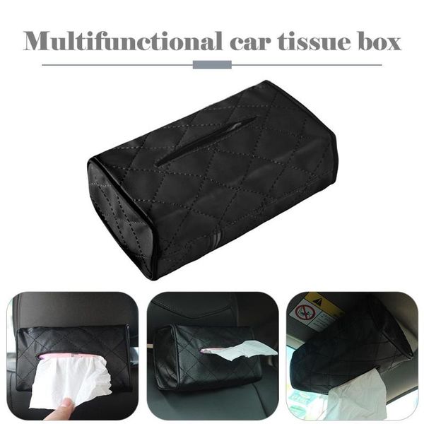 

pu leather universal car armrest seat back tissue case origanizer car tissue box multifunctional napkin papers container holder