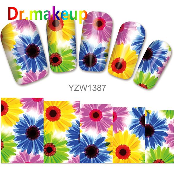 

dr.makeup 1 sheet full cover diy flower water transfer stickers 3d butterfly nail polish sliders manicure nail art decals wraps, Black