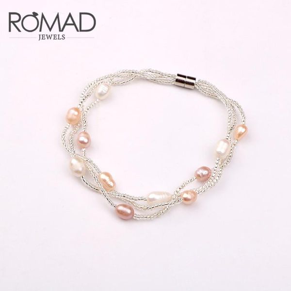 

romad fashion accessories simulated pearl multilayer charm bracelet women jewelry dropshipping bracelets & bangles pulseras r4, Black