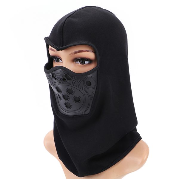 

face mask outdoor winter warm bicycle bike climbing skiing windproof cotton balaclava head protector climbing mountaineering, Black