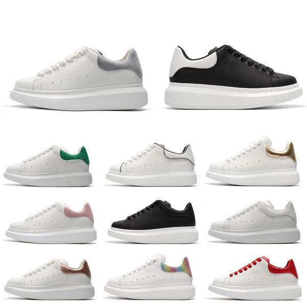

019 designer shoes for women men fashion leather sneakers 3m reflective black white velvet thick-soled flat height increasing casual shoe