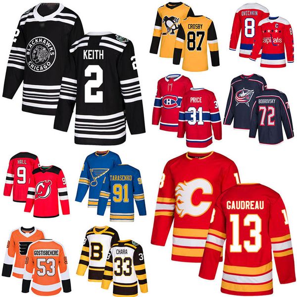 

2 Keith 9 Hall 13 Gaudreau 31 Price 33 Chara 72 Bobrovsky 8 Ovechkin 91 Tarasenko 53 Gostisbehere 87 Crosby Stitched Jersey Mens