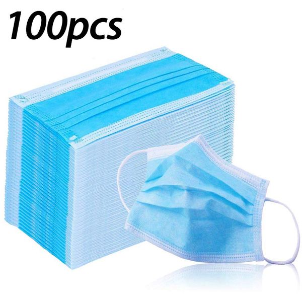 

100/50 pcs face masks disposable 3 layers dustproof mask facial protective cover masks set anti-dust mask