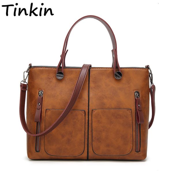 

tinkin vintage women shoulder bag female causal totes for daily shopping all-purpose dames handbag y191019