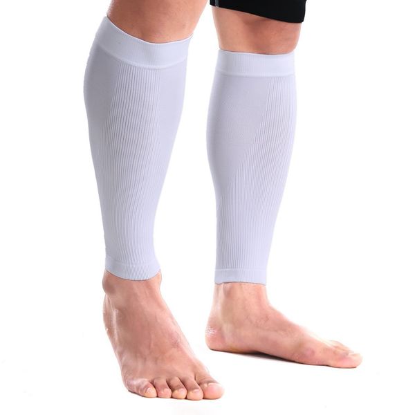

1 pair outdoor sports safety gear knitting compression leggings calf protection white, Black;gray