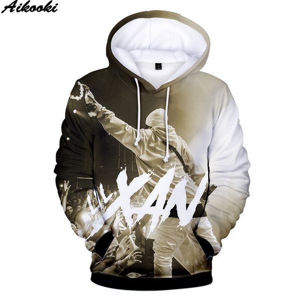 

aikooki new fashion lil xan xanarchy 3d hoodies men women popular casual hip hop hoodie 3d print lil xan xanarchy sweatshirt, Black