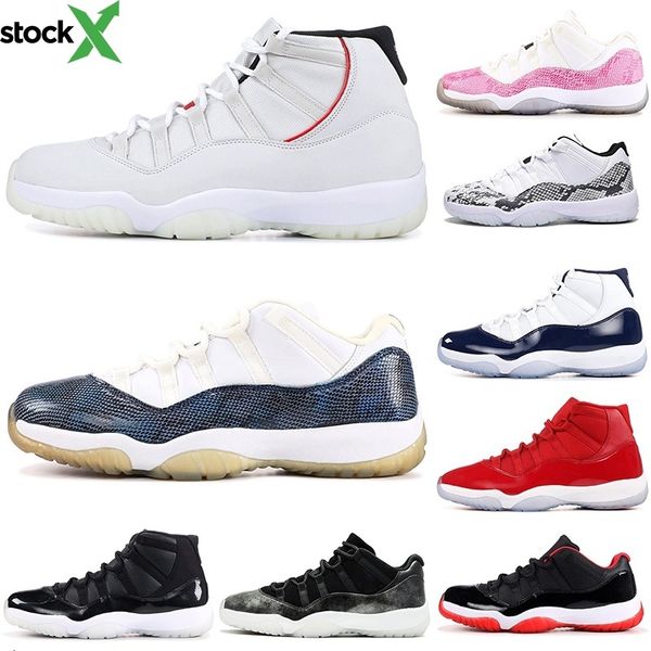 

designer basketball shoes 11 11s snakeskin pink white win like 82 96 cap and gown space jam mens athletic sports sneakers 7-12