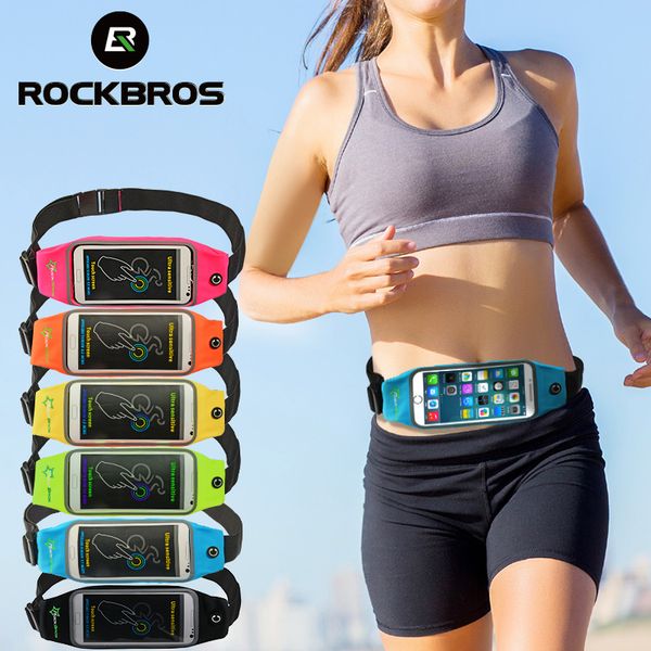 

rockbros cycling bike bicycle waterproof running bag waist bag sport belt bags 5.8 6 inch phone pouch case sport accessories