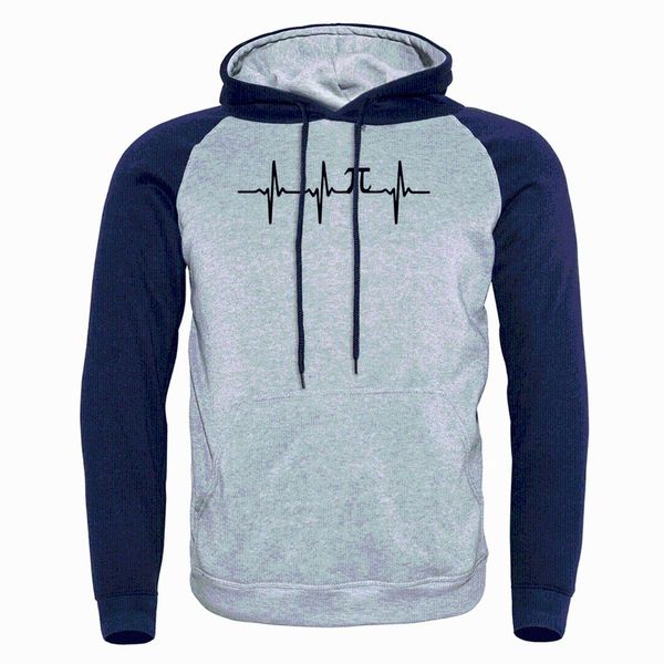 

simple electrocardiogram printed 2019 hoodies streetwear raglan mens new autumn winter long sleeve hip hop fashion hoody leisure, Black