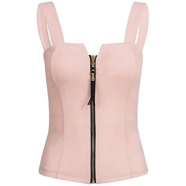 

summer zipper bow sleeveless camisole modis off shoulder tank sport fashion solid t-shirt camiseta mujer verano#15, White
