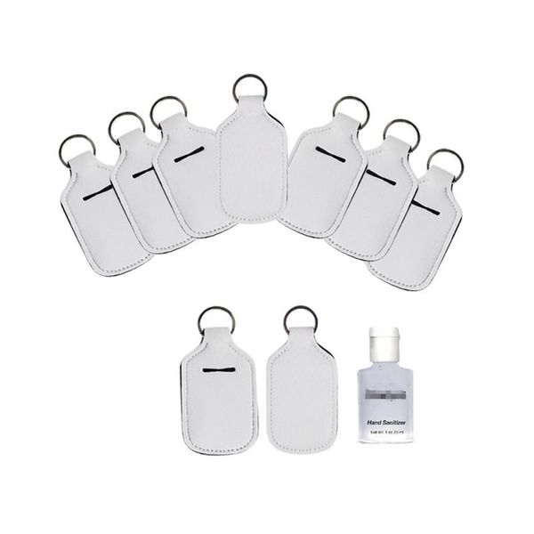 

neoprene keychain for for 30ml hand sanitizer mini bottle cover white color rectangle shape chapstick holder