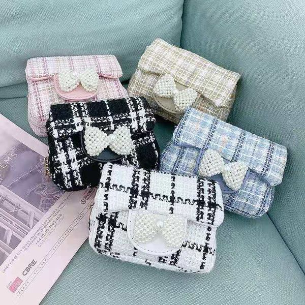 

fashion pearl bows girls bags mini kids bags princess kids purse kids handbags chain shoulder bag girls messenger bag childrens bags, Black