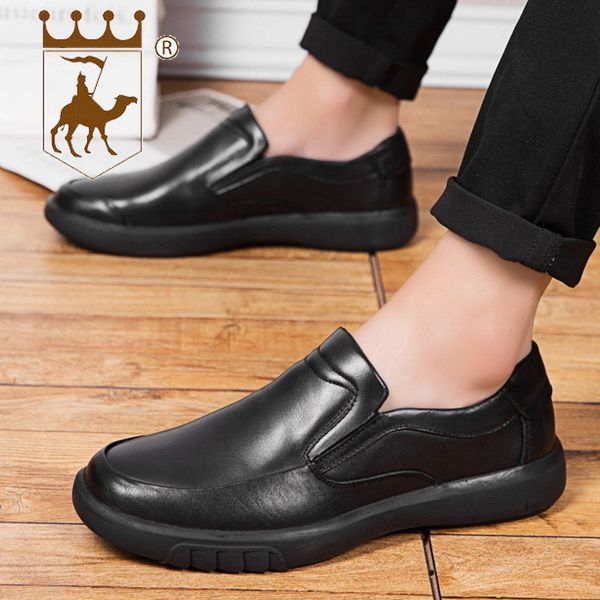 

backcamel autumn winter new leather feet dress business casual shoes british men's leather shoes men's dress size 38-44, Black