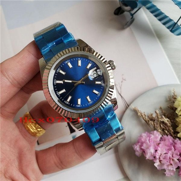 

36mm 41mm luxury wristwatch datejust stainless steel blue dial mens automatic movement mechnical sweep designers watches, Slivery;brown
