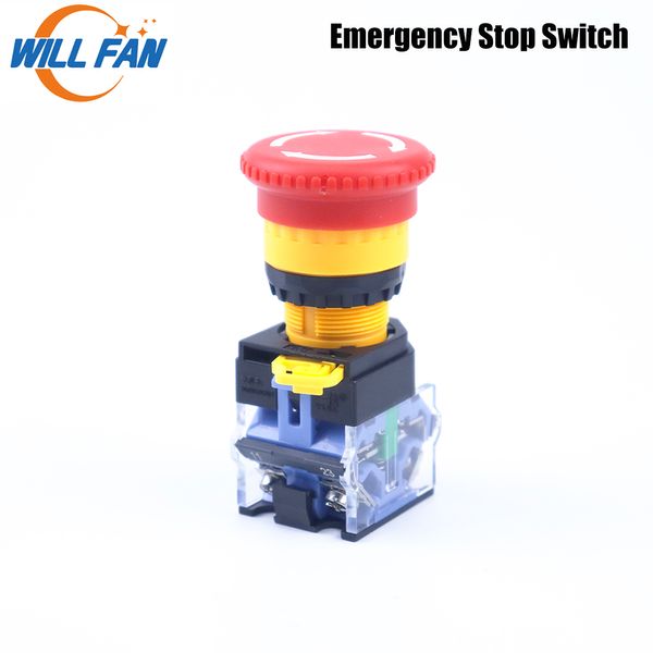 Will Fan Not-Aus-Taste Durchmesser 22 mm NC NEIN für CNC-Co2-Laser-Graviermaschine, Drucker, Schneideplotter