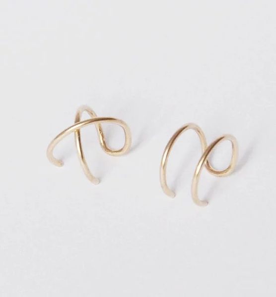 

a set of 2 pcs s925 sterling silver korean cuff earring for women - 012