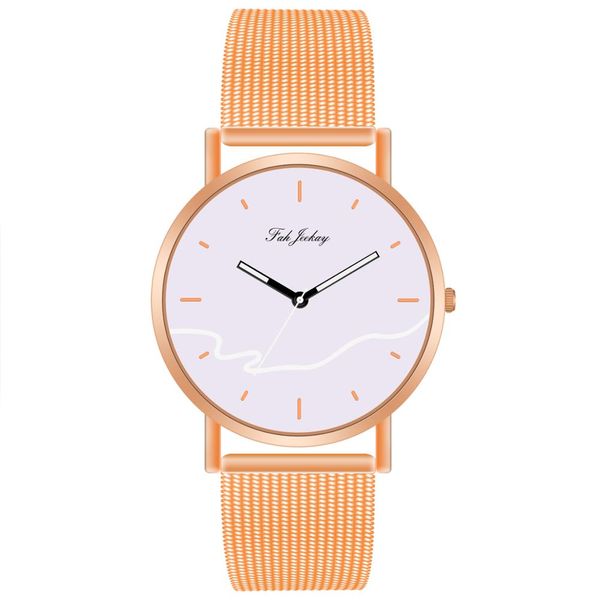 

couple watches fuax mesh quartz analog wrist watch chronograph 2019 women men lover's gift school student watches, Slivery;brown