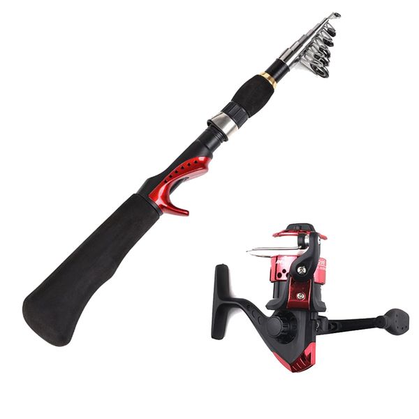 

1.6m ultralight 6 sections fishing rods carbon fiber inshore offshore portable telescopic spinning pole