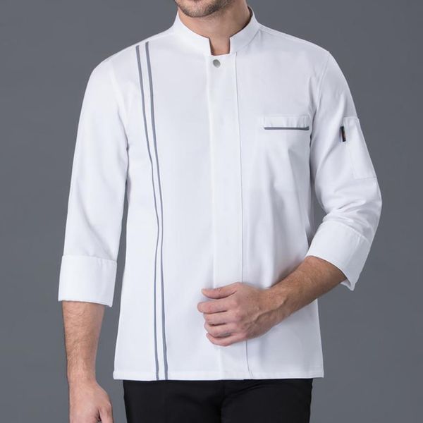 

winter chef jackets long sleeved coat ls kitchen uniforms for women men, Black;white