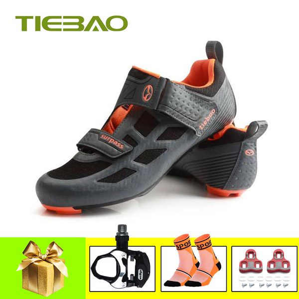 

tiebao sapatilha ciclismo cycling shoes road triathlon 2019 men breathable road bike shoes superstar athletic riding sneakers, Black