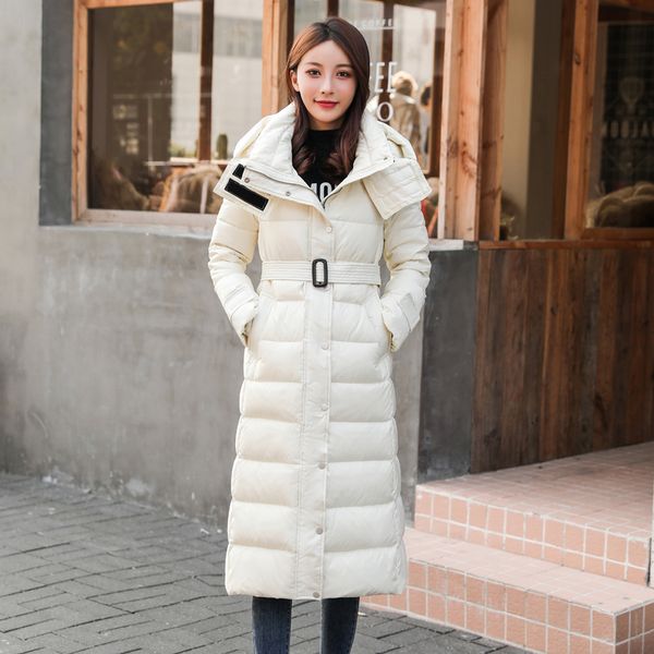 

tcyeek winter jacket women down coat female thick brand white duck down jacket womens long coats warm hooded clothes hiver w2389, Black